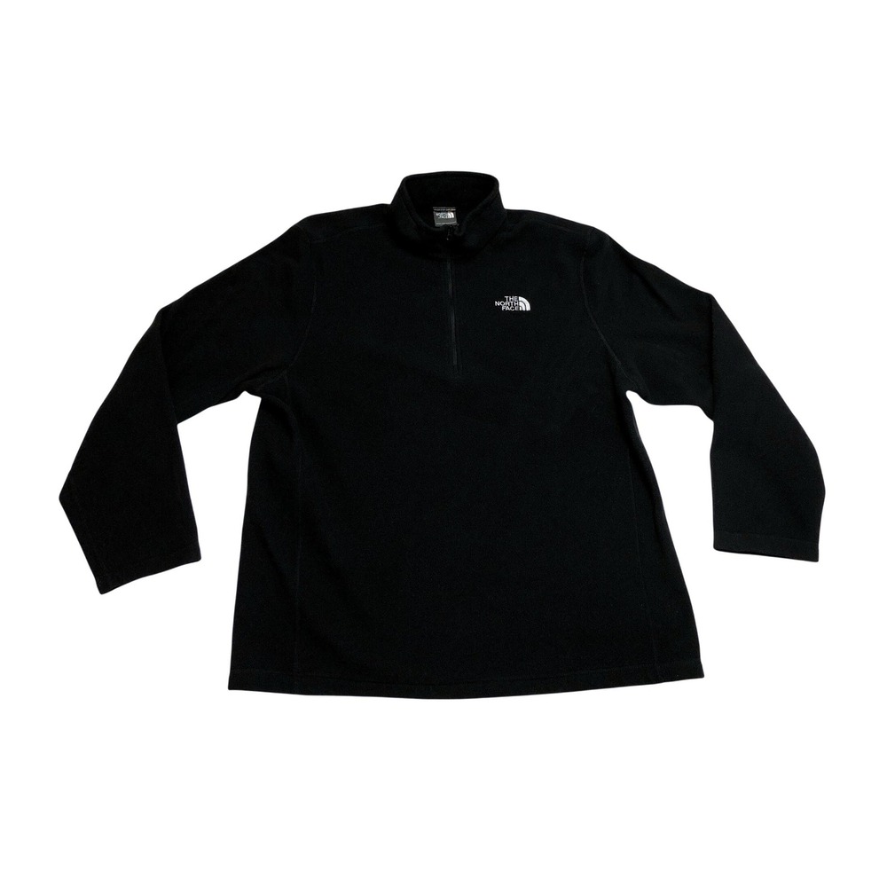 The North Face Mens XL Black Quarter Zip Fleece Pullover Mock Neck Jacket